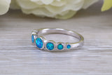 Fiery Blue Opal set bubble ring, solid sterling silver ring further rhodium plated for that platinum look