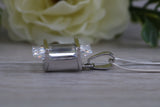 Large C Z set Sterling Silver Necklace