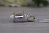 Large C Z set Sterling Silver Necklace