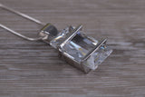 Large C Z set Sterling Silver Necklace