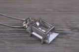 Large C Z set Sterling Silver Necklace