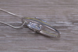 Large C Z set Sterling Silver Necklace