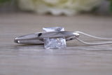 Large C Z set Sterling Silver Necklace