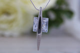 Large C Z set Sterling Silver Necklace