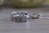 Dressy C Z set Sterling Silver Necklace