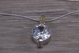 Sterling Silver C Z set Solitaire Necklace