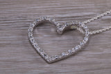 Silver Large Love Heart Necklace