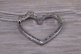 Silver Large Love Heart Necklace