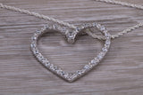 Silver Large Love Heart Necklace