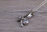 Sterling Silver C Z set Necklace