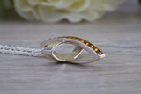Sterling Silver Yellow C Z set Cross Necklace