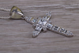 Sterling Silver C Z set Cross Necklace