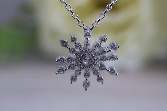 Stunning Cluster Necklace in Sterling Silver
