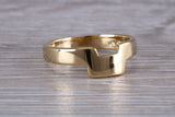 Abstract ring, made from your choice of 9ct yellow or white gold, solid and chunky feel, ideal as casual ring, thumb ring or shaped band