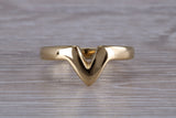 Abstract ring, made from your choice of 9ct yellow or white gold, solid and chunky feel, casual ring, thumb ring or shaped band, wishbone