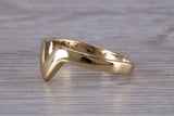 Abstract ring, made from your choice of 9ct yellow or white gold, solid and chunky feel, casual ring, thumb ring or shaped band, wishbone