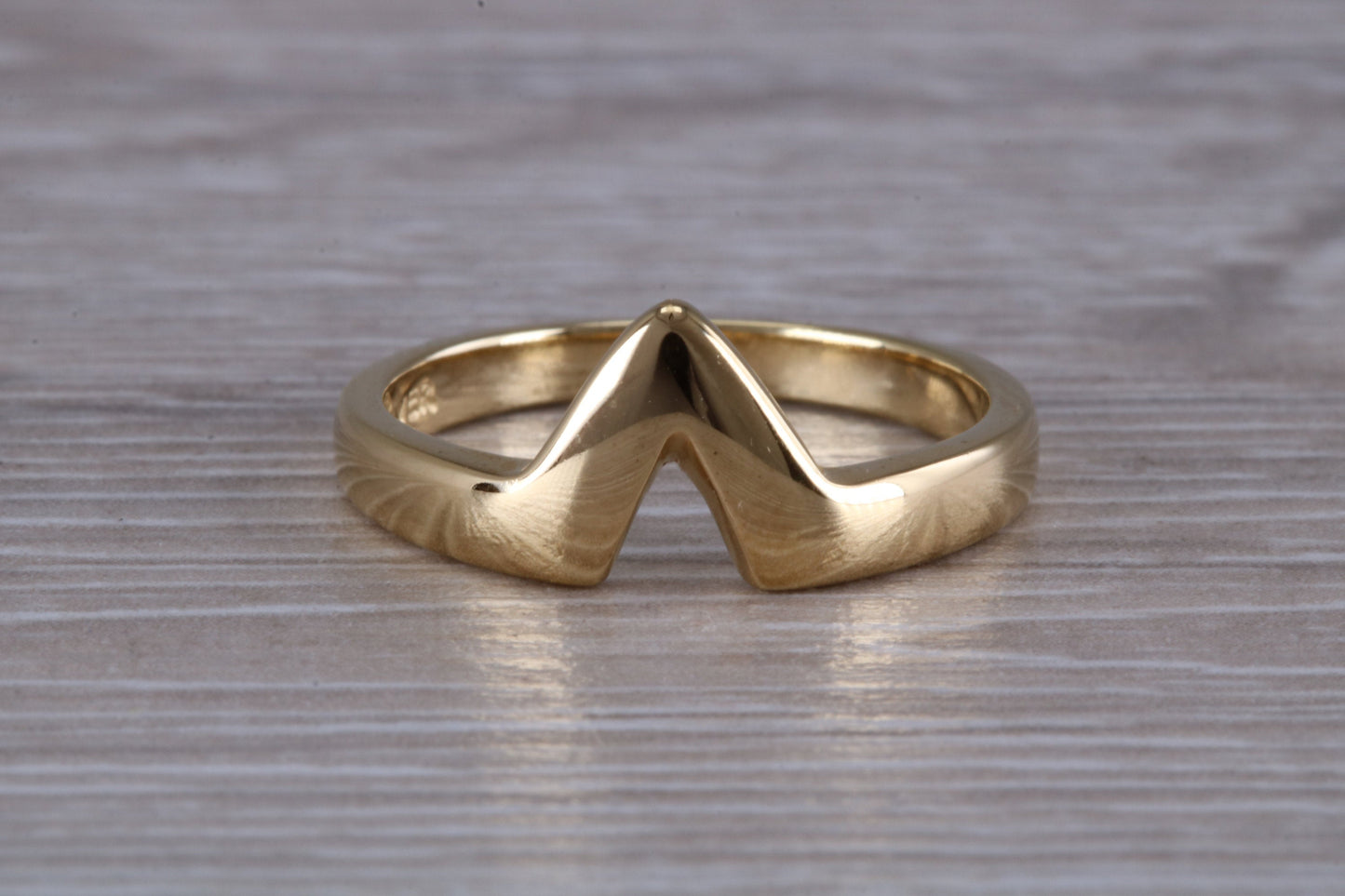 Abstract ring, made from your choice of 9ct yellow or white gold, solid and chunky feel, casual ring, thumb ring or shaped band, wishbone