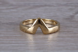 Abstract ring, made from your choice of 9ct yellow or white gold, solid and chunky feel, casual ring, thumb ring or shaped band, wishbone