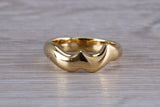 Abstract ring, made from your choice of 9ct yellow or white gold, solid and chunky feel, casual ring, thumb ring or shaped band, wishbone
