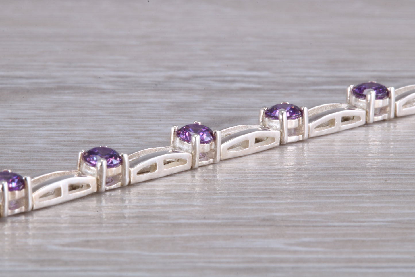 Sterling Silver Real Amethyst Bracelet