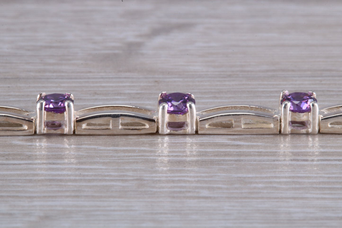 Sterling Silver Real Amethyst Bracelet