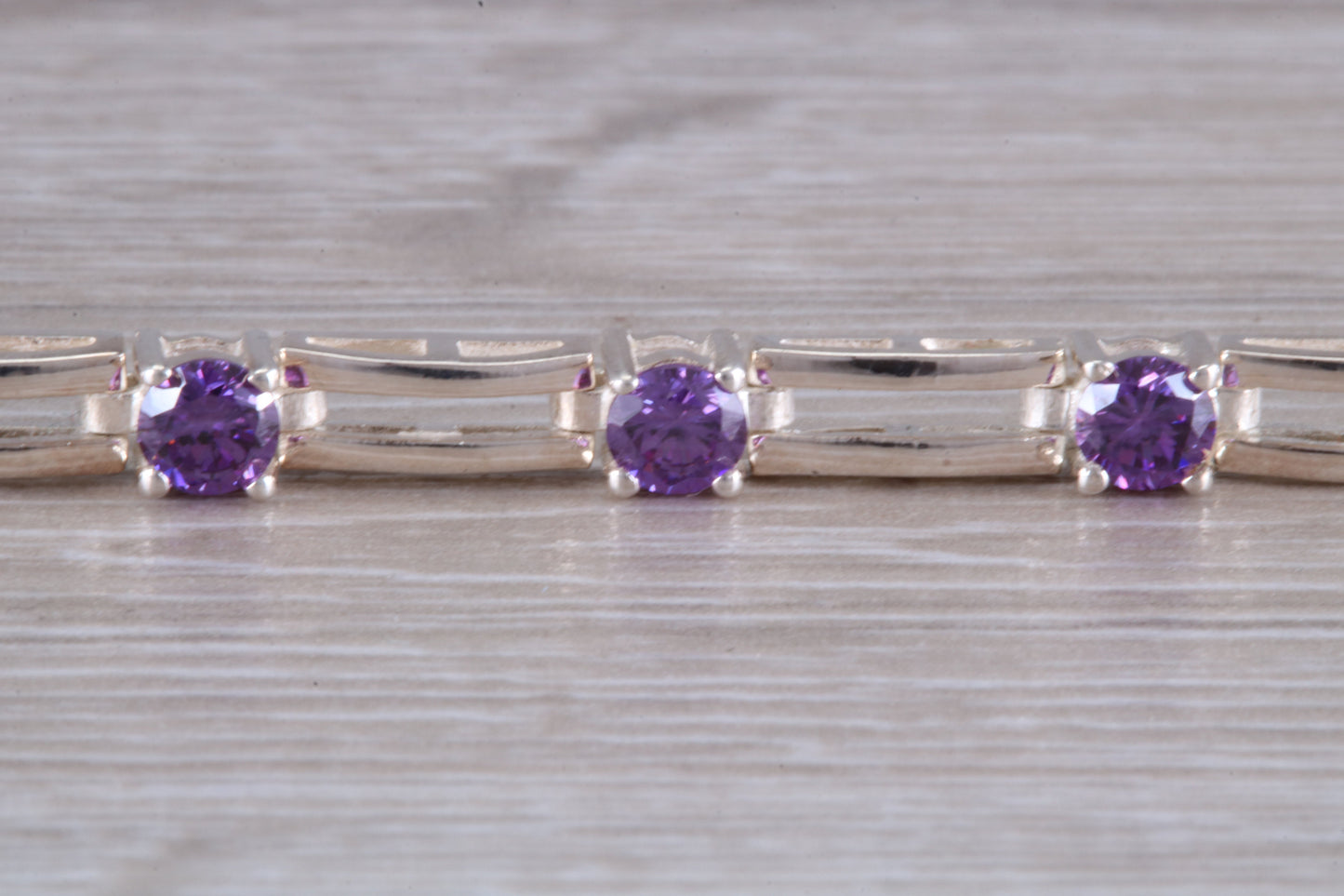 Sterling Silver Real Amethyst Bracelet