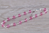 Sterling Silver Pink Sapphire Look Bracelet
