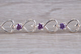 Sterling Silver Amethyst Look Bracelet