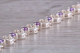 Sterling Silver Amethyst Look Bracelet