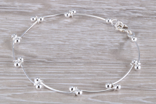 Ladies Wavy link silver bracelet, very smooth lines with hinged links and beautifully finished with a high polish, perfect gift solution