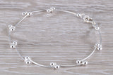Ladies Wavy link silver bracelet, very smooth lines with hinged links and beautifully finished with a high polish, perfect gift solution