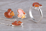 Love Heart Matching Ring, Earrings and Necklace