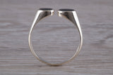 Silver Black Onyx open ended ring, 925 grade sterling silver with black Onyx inlay, suitable for all age groups, very unusual design