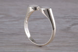 Silver Mother of Pearl open ended ring, sterling silver with mother of pearl inlay, suitable for all age groups, very unusual design