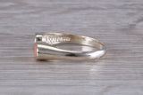 Silver Coral open ended ring, sterling silver with red coral inlay, suitable for all age groups, very unusual design