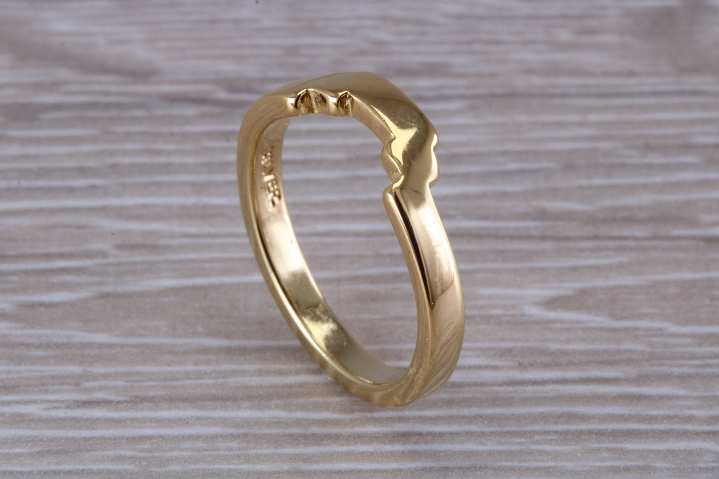 Abstract ring, made from your choice of 9ct yellow or white gold, solid and chunky feel, casual ring, thumb ring or shaped band, wishbone