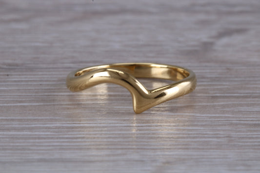Abstract ring, made from your choice of 9ct yellow or white gold, solid but dainty feel, casual ring, thumb ring or shaped band, wishbone