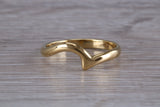 Abstract ring, made from your choice of 9ct yellow or white gold, solid but dainty feel, casual ring, thumb ring or shaped band, wishbone