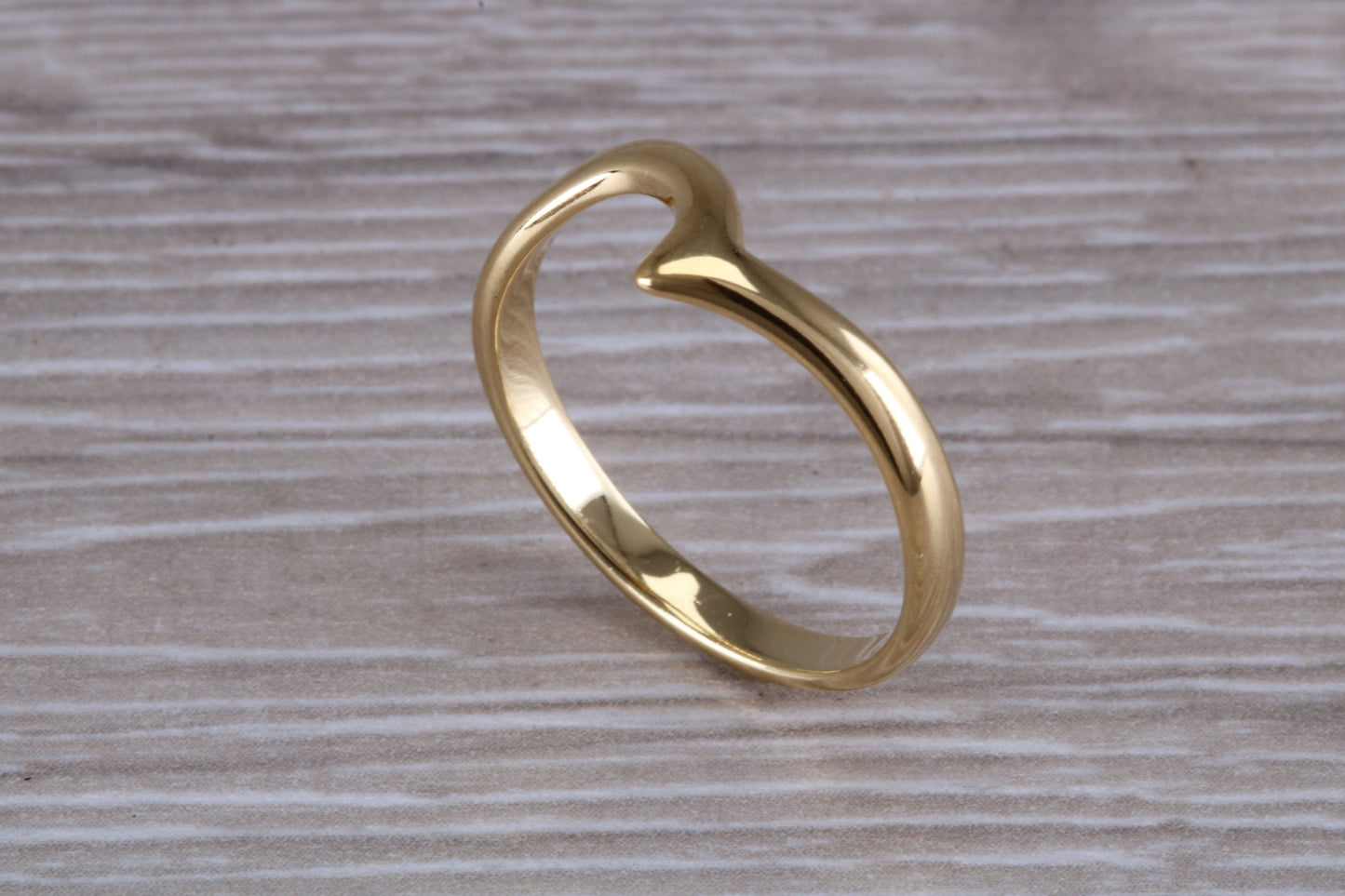 Abstract ring, made from your choice of 9ct yellow or white gold, solid but dainty feel, casual ring, thumb ring or shaped band, wishbone