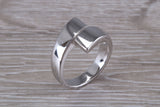 Abstract ring, made from your choice of 9ct yellow or white gold, solid and chunky feel, casual ring, thumb ring or shaped band, wishbone