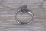 Abstract ring, made from your choice of 9ct yellow or white gold, solid and chunky feel, casual ring, thumb ring or shaped band, wishbone