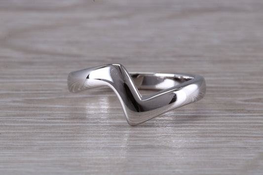 Abstract ring, made from your choice of 9ct yellow or white gold, solid and weighty feel, casual ring, thumb ring or shaped band, wishbone