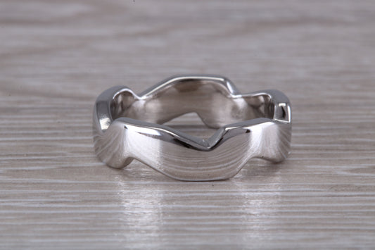 Abstract ring, made from your choice of 9ct yellow or white gold, solid and chunky feel, casual ring, thumb ring or shaped band, wishbone