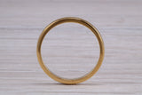 3 mm court profile Silver band with 18ct yellow Gold hard plating, looks just like a gold band for a fraction of the cost