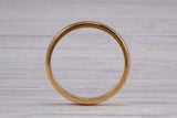 2 mm court profile Silver band with 18ct yellow Gold hard plating, looks just like a gold band for a fraction of the cost
