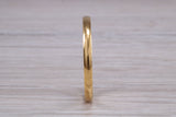 2 mm court profile Silver band with 18ct yellow Gold hard plating, looks just like a gold band for a fraction of the cost