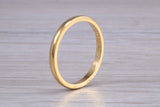 3 mm court profile Silver band with 18ct yellow Gold hard plating, looks just like a gold band for a fraction of the cost
