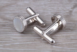 Silver Mother of Pearl and Cubic Zirconia set Cufflinks