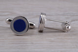 Lapis Lazuli set Sterling Silver Round Cufflinks