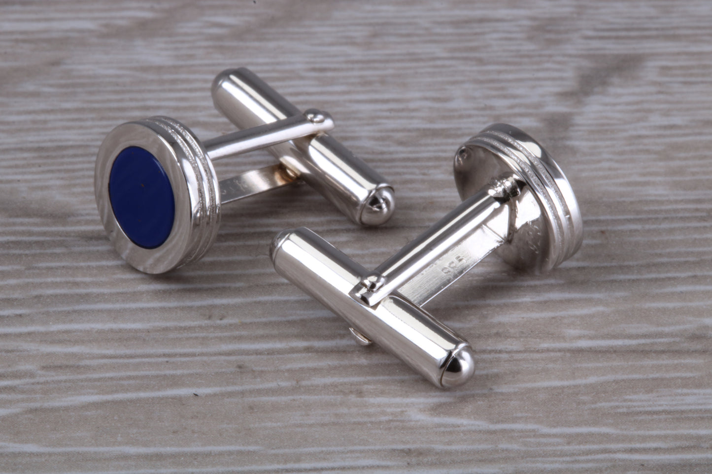 Lapis Lazuli set Sterling Silver Round Cufflinks